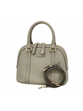 Gucci Handbag Guccissima Leather Gray Gold 2-Way